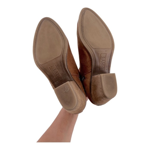 Frye Women's Judy Zip Bootie Ankle Boots Size 6 M 347-0015-COGNAC Suede - Picture 12 of 16